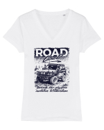 Road Closed? Tricou mânecă scurtă guler V Damă Evoker