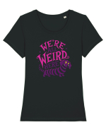 We’re All Weird Here – Cățel ciudat și adorabil Tricou mânecă scurtă guler larg fitted Damă Expresser