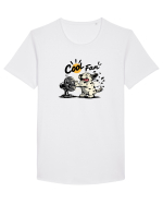 Cool Fan – Cățel amuzant care se răcorește la ventilator Tricou mânecă scurtă guler larg Bărbat Skater