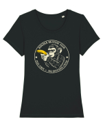 Banana Defense Club – Maimuță funny cu banană Tricou mânecă scurtă guler larg fitted Damă Expresser