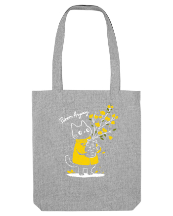 Bloom Anyway – Pisică drăguță cu flori galbene Heather Grey