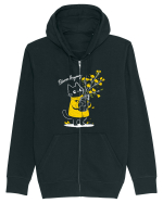 Bloom Anyway – Pisică drăguță cu flori galbene Hanorac cu fermoar Unisex Connector