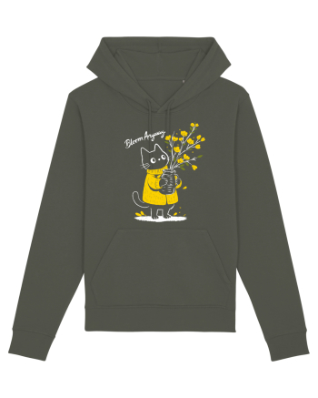 Bloom Anyway – Pisică drăguță cu flori galbene Khaki