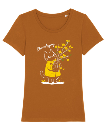 Bloom Anyway – Pisică drăguță cu flori galbene Roasted Orange