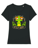 It’s A Lot – Șopârlă sarcastică și obosită Tricou mânecă scurtă guler larg fitted Damă Expresser