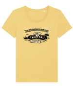 Think Outside The Box – Funny Cat Strategy Shirt Tricou mânecă scurtă guler larg fitted Damă Expresser
