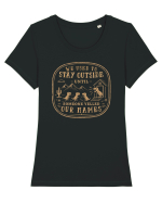 We Used To Stay Outside – Funny Dinosaur Retro Shirt Tricou mânecă scurtă guler larg fitted Damă Expresser