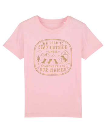 We Used To Stay Outside – Funny Dinosaur Retro Shirt Cotton Pink