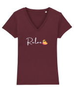 Relax  Tricou mânecă scurtă guler V Damă Evoker