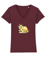 Țestoasă  Tricou mânecă scurtă guler V Damă Evoker