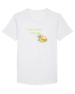 Cute,confuz și fericit  Tricou mânecă scurtă guler larg Bărbat Skater