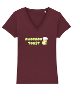 Avocado toast  Tricou mânecă scurtă guler V Damă Evoker