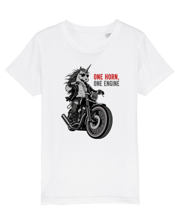 Unicorn Motor Unicorn Motorcycle Rider Graphic for Bikers and Motorcycle White