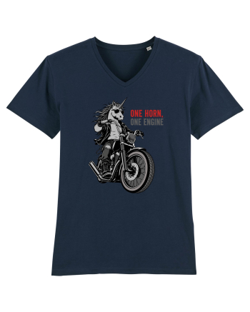 Unicorn Motor Unicorn Motorcycle Rider Graphic for Bikers and Motorcycle French Navy