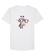 Girafă cool Tricou mânecă scurtă guler larg Bărbat Skater