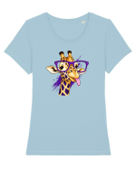 Girafă cool Tricou mânecă scurtă guler larg fitted Damă Expresser
