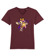 Girafă cool Tricou mânecă scurtă guler V Bărbat Presenter