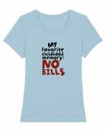 My favourite childhood memory: No Bills (black) Tricou mânecă scurtă guler larg fitted Damă Expresser