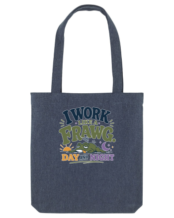 Funny Tired Frog Work Humor Gift for Employees and Coworkers Midnight Blue