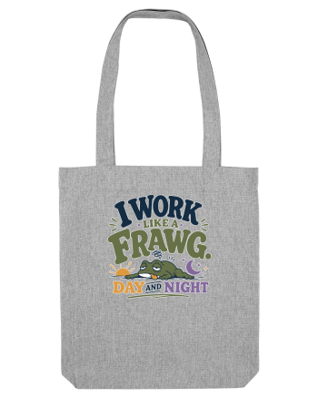 Funny Tired Frog Work Humor Gift for Employees and Coworkers Heather Grey