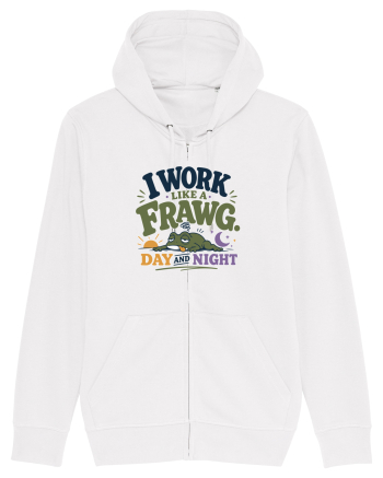 Funny Tired Frog Work Humor Gift for Employees and Coworkers White