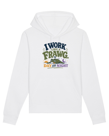 Funny Tired Frog Work Humor Gift for Employees and Coworkers White