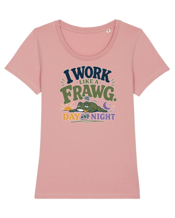 Funny Tired Frog Work Humor Gift for Employees and Coworkers Canyon Pink