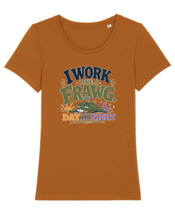 Funny Tired Frog Work Humor Gift for Employees and Coworkers Roasted Orange
