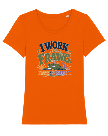 Funny Tired Frog Work Humor Gift for Employees and Coworkers Bright Orange