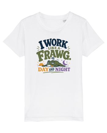 Funny Tired Frog Work Humor Gift for Employees and Coworkers White