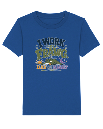 Funny Tired Frog Work Humor Gift for Employees and Coworkers Majorelle Blue