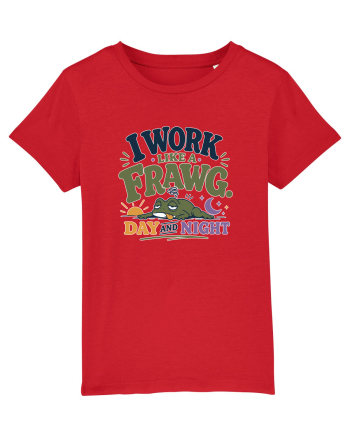 Funny Tired Frog Work Humor Gift for Employees and Coworkers Red