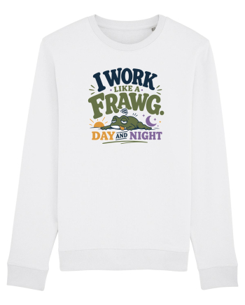 Funny Tired Frog Work Humor Gift for Employees and Coworkers White