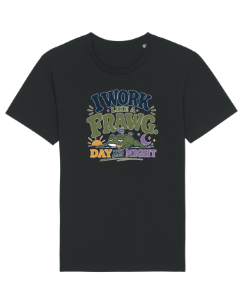 Funny Tired Frog Work Humor Gift for Employees and Coworkers Black