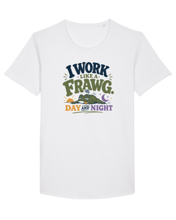Funny Tired Frog Work Humor Gift for Employees and Coworkers White