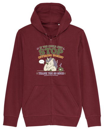 Socially Drained People Unicorn Burgundy
