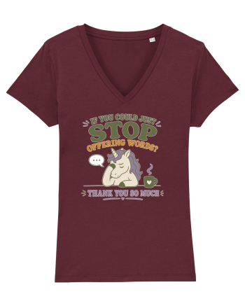 Socially Drained People Unicorn Burgundy