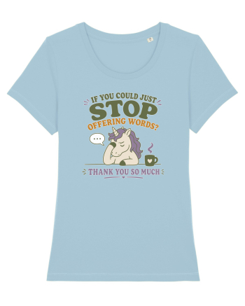 Socially Drained People Unicorn Sky Blue