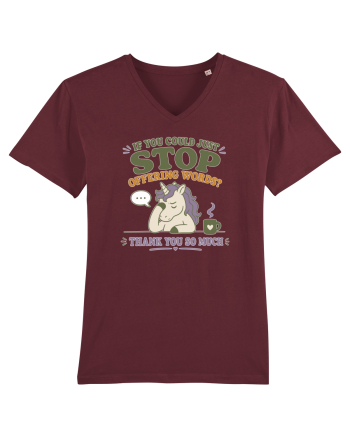 Socially Drained People Unicorn Burgundy