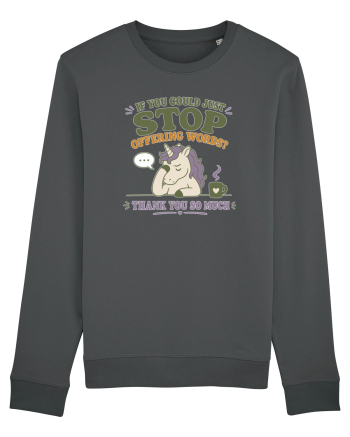 Socially Drained People Unicorn Anthracite
