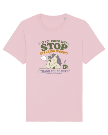 Socially Drained People Unicorn Cotton Pink
