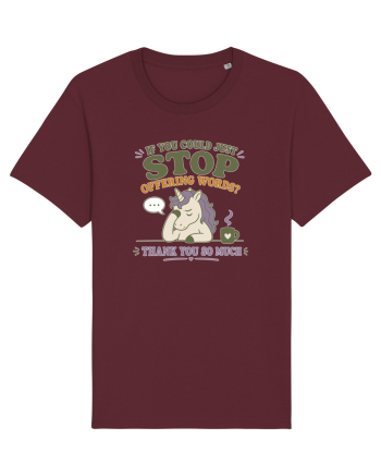 Socially Drained People Unicorn Burgundy