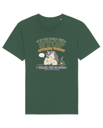 Socially Drained People Unicorn Bottle Green