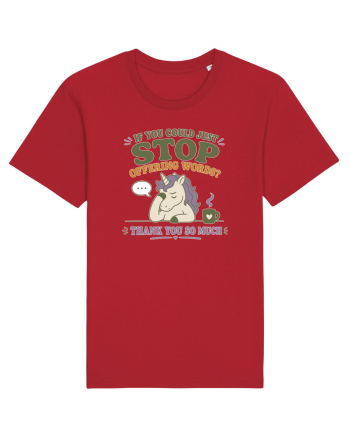 Socially Drained People Unicorn Red