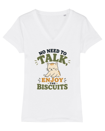 Pisica si biscuitii Funny Cat Humor Design for Introverts and Cat Lovers White