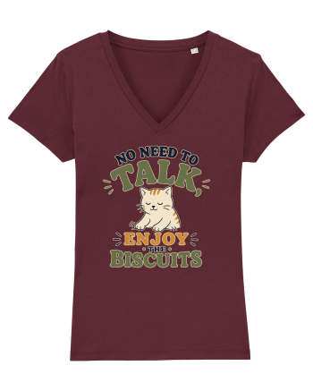 Pisica si biscuitii Funny Cat Humor Design for Introverts and Cat Lovers Burgundy