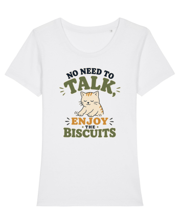 Pisica si biscuitii Funny Cat Humor Design for Introverts and Cat Lovers White