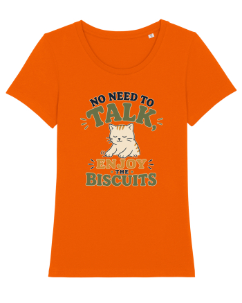 Pisica si biscuitii Funny Cat Humor Design for Introverts and Cat Lovers Bright Orange