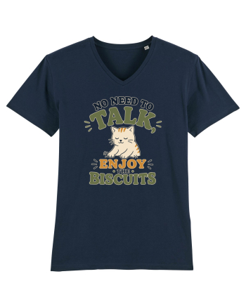 Pisica si biscuitii Funny Cat Humor Design for Introverts and Cat Lovers French Navy