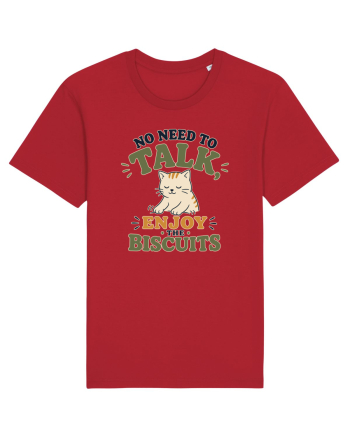 Pisica si biscuitii Funny Cat Humor Design for Introverts and Cat Lovers Red